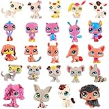 STYNAHG 24Pcs Cartoon Pet Figures Toys Set, Pet Shop Animal Figures Cake Toppers for Kids, Collection and Display Toys for Birthday Party Favor Decorations