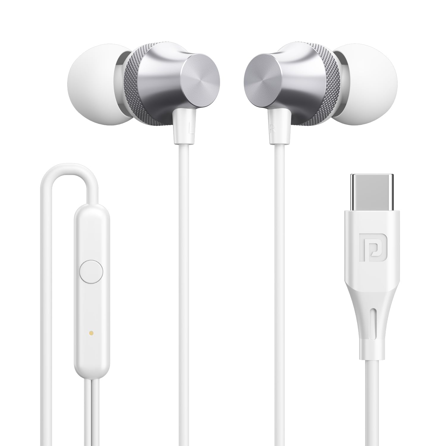Portronics Conch Beat C in Ear Wired Earphones with Mic, Type C Audio Jack, 10mm Driver, 1.2m TPE Anti Tangle Wire, in line Mic Controls, Powerful Audio, Metal Alloy Body, Wide Compatibility(Silver) Portronics Conch Beat C in Ear Wired Earphones with Mic, Type C Audio Jack, 10mm Driver, 1.2m TPE Anti Tangle Wire, in line Mic Controls, Powerful Audio, Metal Alloy Body, Wide Compatibility(Silver)