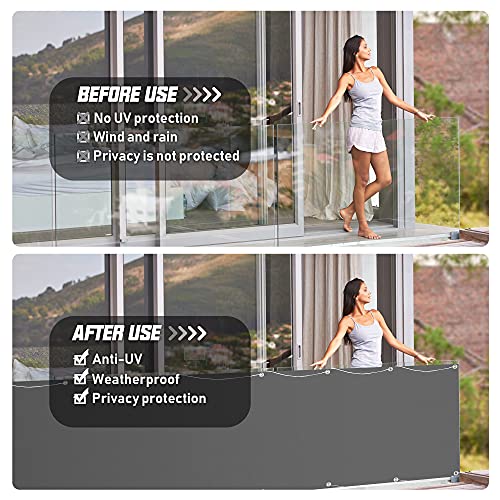 Paravento per balcone, 0,75 x 6 m, copertura per