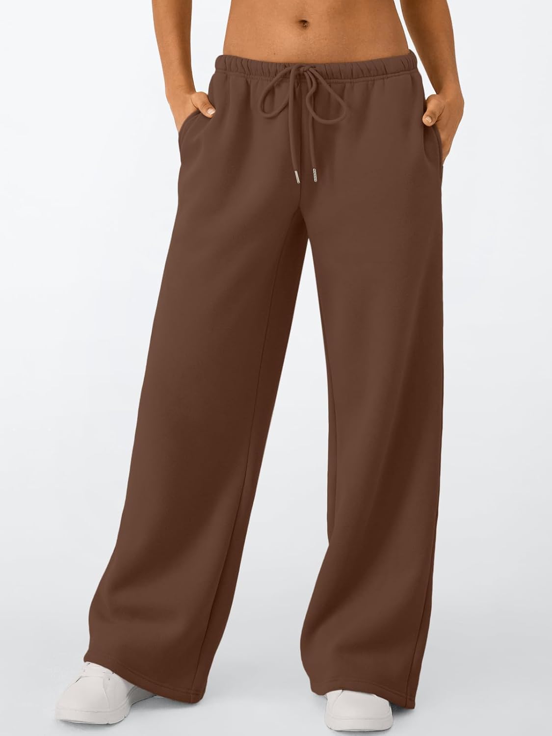 Trendy Queen Womens Wide Leg Sweatpants Baggy Drawstring Low Rise Lounge Pants 2026 Fall Joggers with Pockets - Image 2