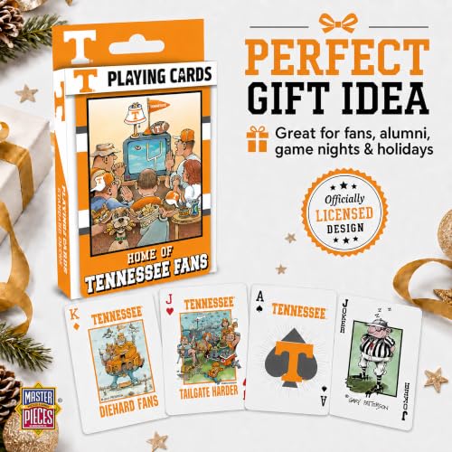 Image of Masterpieces Adult Playing Cards - Tennessee Volunteers Fan Deck, 54 Card Poker Size