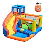 【Múltiples áreas de juego】 El muro de escalada, el tobogán de agua, la piscina de chapoteo y la pistola de agua brindan una variedad de actividades para que los niños puedan disfrutar de múltiples placeres al mismo tiempo. Estas áreas de juego no solo brindan diversión a los niños, sino que también fomentan el desarrollo físico.