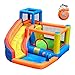 Produktbild Hüpfburg für Kinder im Freien, großer aufblasbarer Wasserpark mit Gebläse, Rutsche, Wasserpistole, Kletterwand und Trampolin, ideal für alle Kinder