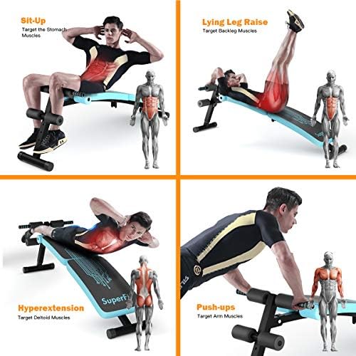 COSTWAY Sit Up Bench, Foldable Abdominal Training Workout Machine with 4 Adjustable Height Settings, Decline Curved Benches for Home Gym