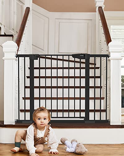 Image of Cumbor 29.7-46" Baby Gate for Stairs, Mom's Choice Awards Winner-Auto Close Dog Gate for The House, Gifts for Mom, Easy Install Pressure Mounted Pet Gates for Doorways, Black