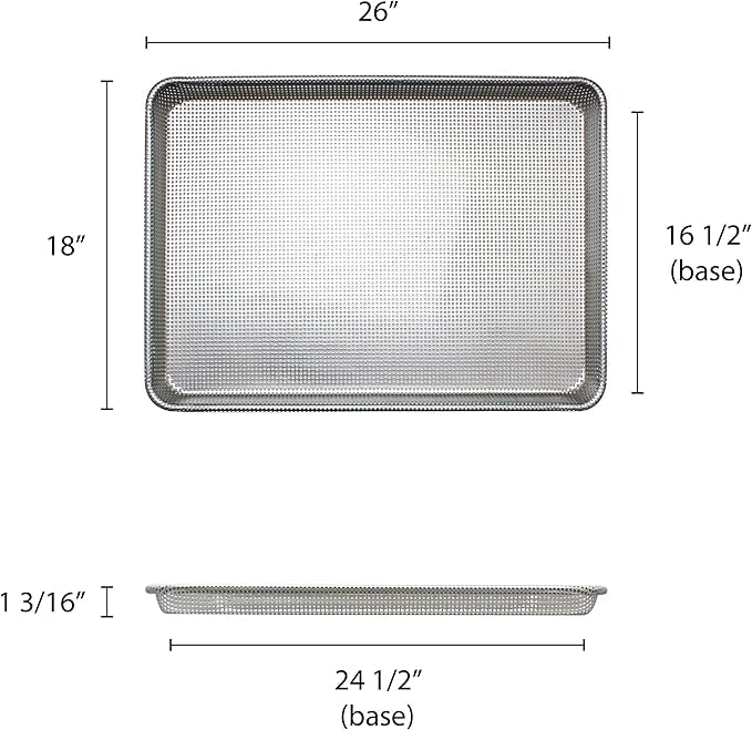 Full Size 16 Gauge Fully Perforated Sheet Baking Pan Wire in Rim Aluminum Bun Pan Professional Commercial and Industrial Grade