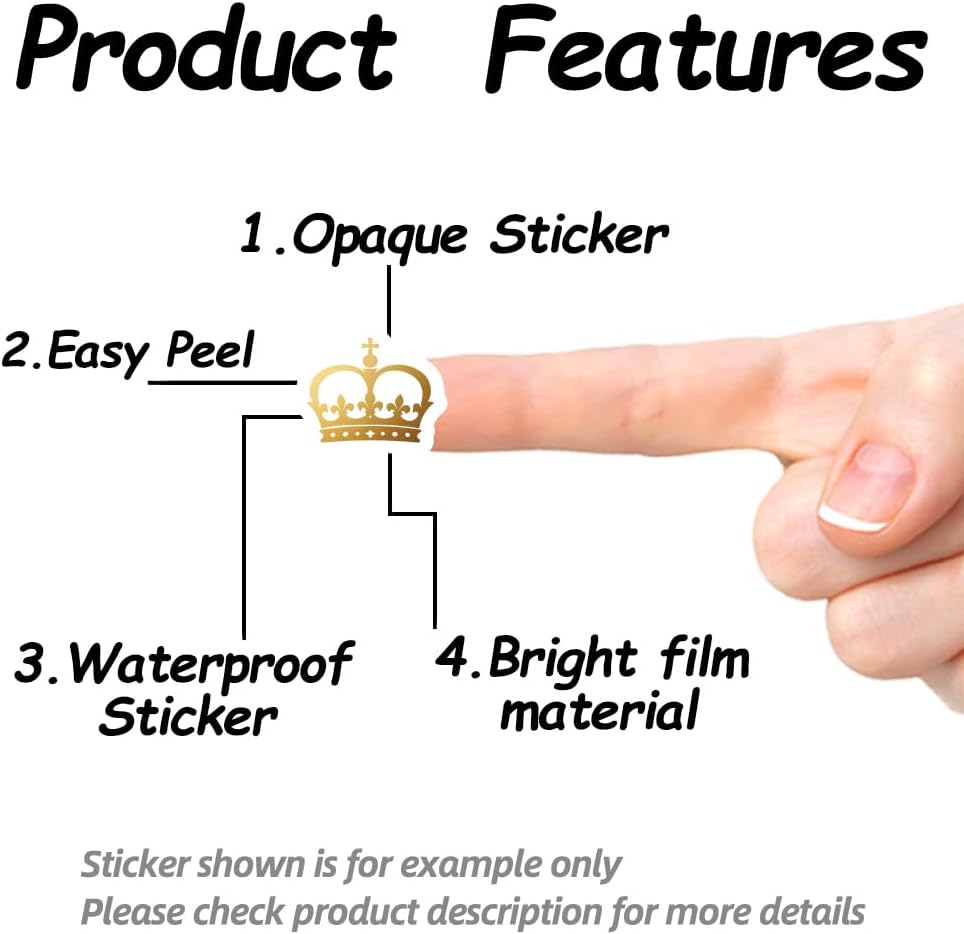 AHANDMAKER 240Pcs Gold Crown Self-Adhesive Stickers, Waterproof Crown Stickers Decorative Paper Decals for Planner Calendar Journals Scrapbook Crafting Arts Party Decor Gift Bag Envelope Seal