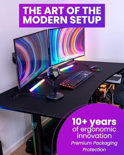 Image of Arozzi Arena Medium Gaming Desk Pure Black