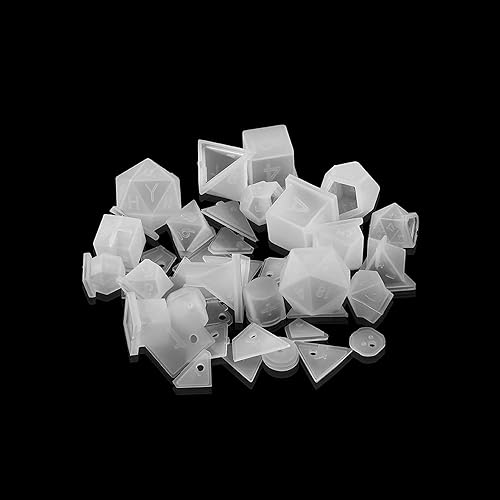 Miniatura 4 de Moldes de silicona para dados de 19 formas, filetes cuadrados, triangulares, resina epoxi para bricolaje, dados de cristal, carritos, suministros de
