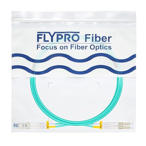 Vista 32 de Cable de conexión de fibra OM3 LC a LC de 7 pies (2m). Opciones de longitud: 0.2m-200m, 10GB, dúplex LC-LC 50/125um, cable de fibra óptica multimodo