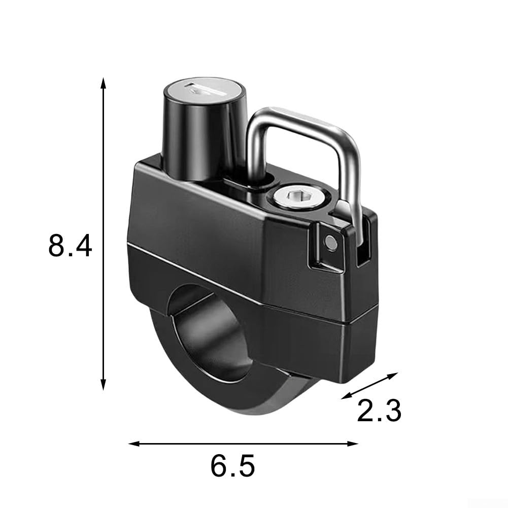 Helmschloss für Motorräder und Roller mit Schlüssel, Zinklegierung, Schloss passt für Lenker 2 2 2 8 cm Diebstahlschutz für Helme und Zubehör