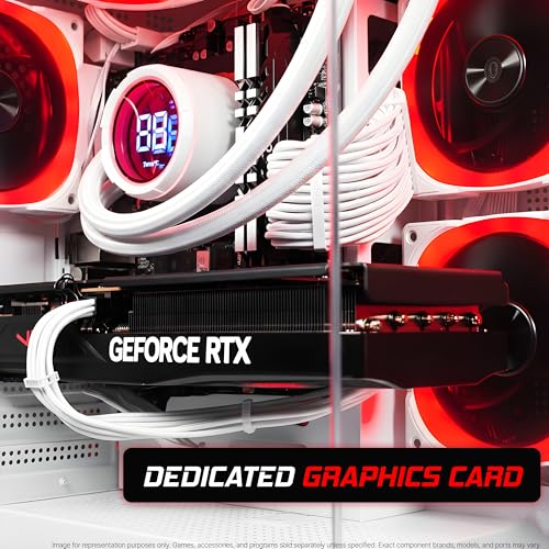 Image of SAAV Drex Prebuilt Gaming PC Bundle Desktop Tower Intel Core i7-12700KF GeForce RTX 5060 8GB GDDR6 Dual Curved 27in Monitors 32GB DDR4 1TB NVMe SSD WiFi 6 Windows 11 White RGB Computer PC Gaming