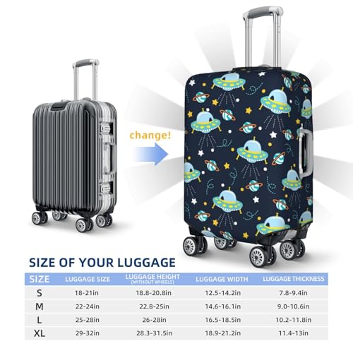 Galaxy With Ufo Travel Luggage Covers - Elasticity Suitcase Covers Protector for Luggage 18-32 Inch2
