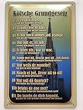  mrdeco Metall Schild 20x30cm gewölbt Kölsche Grundgesetz wat fott es Deko Blechschild Tin Sign