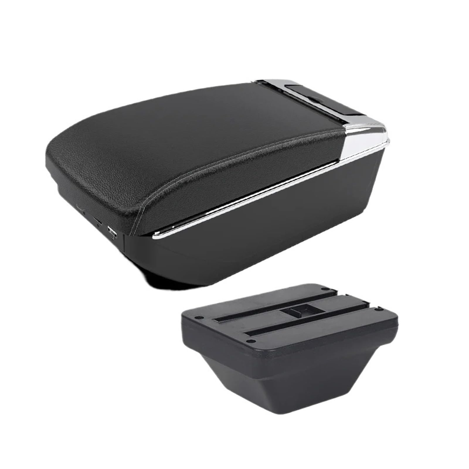UMDJJU For MG For ZS For Armrests Car Center Console Storage Armrest Box Modification Accessories With USB Can Charge Car Centre Console Armrest Box(A3 Black white 7 USB)