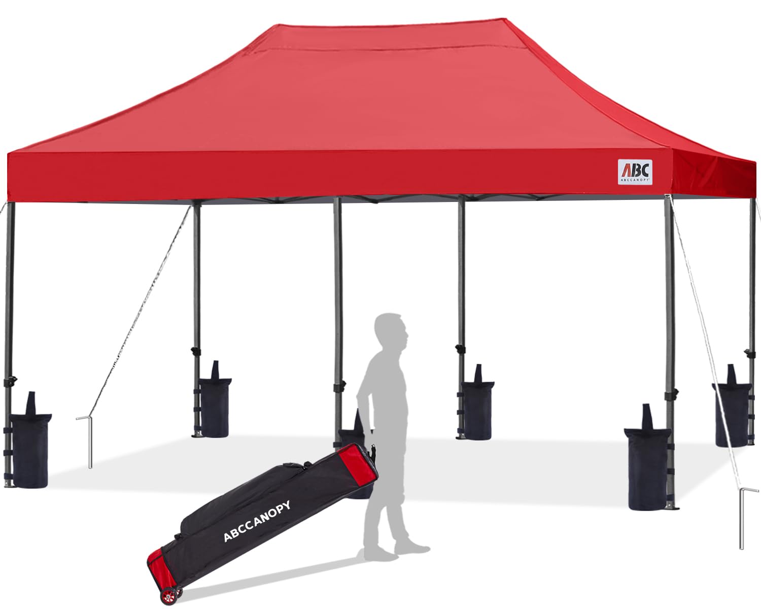 ABCCANOPY Patio Pop Up Canopy Tent 8x16 Commercial-Series (Red)