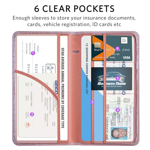 Image of CoBak Car Registration and Insurance Holder | Vehicle Glove Box Organizer, Auto Truck Compartment Document Case with Magnetic Closure for Insurance & Driver License