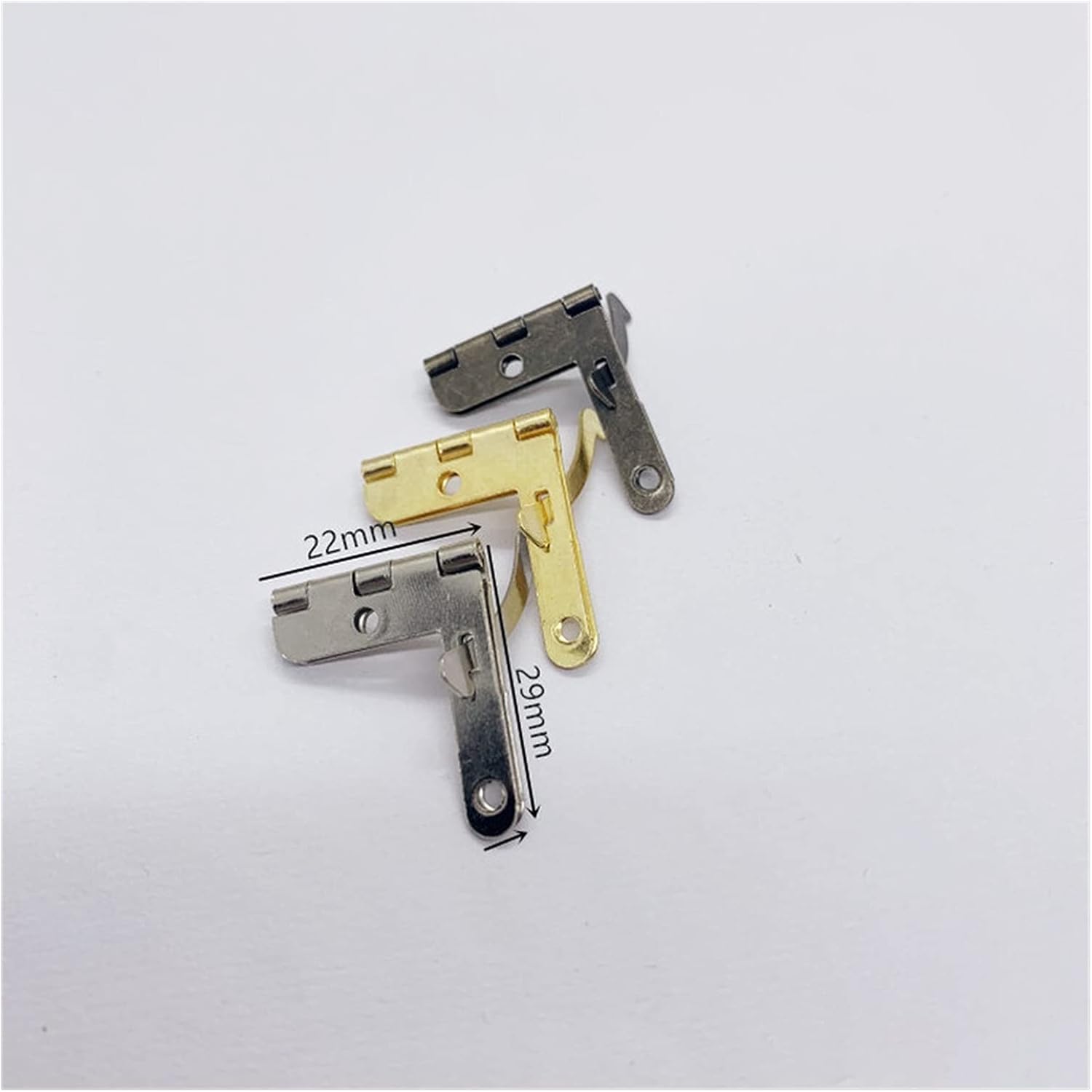 Hinges 10Pcs Antique Bronze Hinge Support Frame Jewelry Wine Case Wooden Cigar Gift Box lid 90 Degree Spring Furniture Hardware (Color : Nickel White)