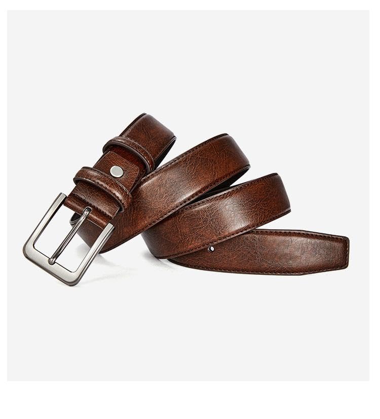 Belt For Men 3.3cm Wide Cowhide Belt Men's Genuine Leather Pin Buckle Belt Casual Business Versatile Men's Belts3