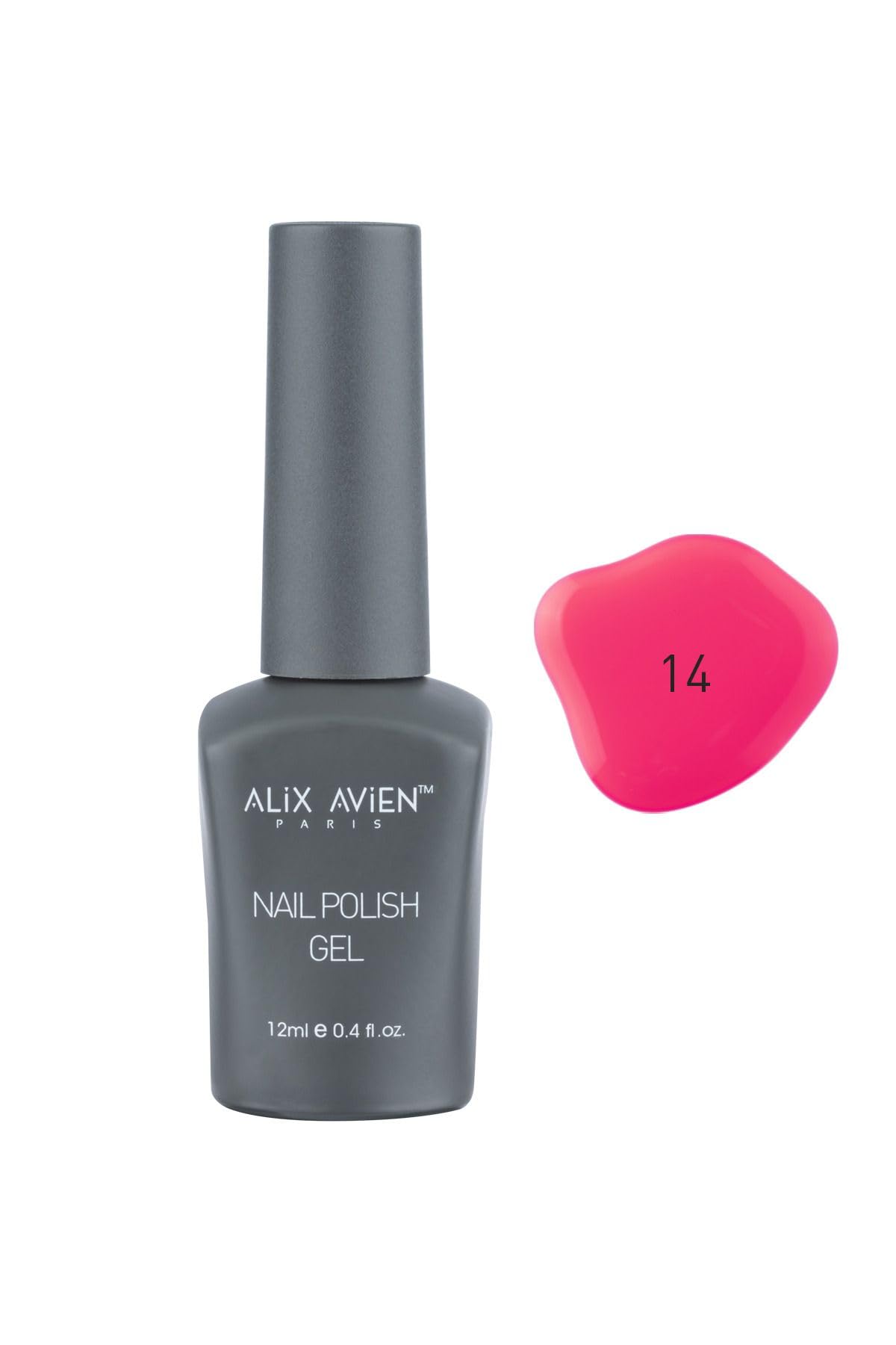ALIX AVIEN Uv Kalıcı Neon Pembe Jel Oje 14 - Gel Polish - 12 ml