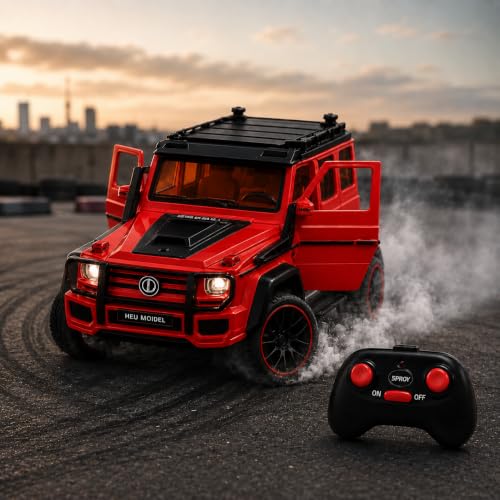 Image of High Speed G-Wagon RC Remote Control Racing Car for Kids | Rechargeable Sports Drift Car Toy for Boys & Girls | Indoor Outdoor Racing Vehicle (red)
