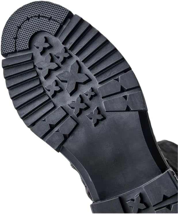 Men's Tall Riding Boots Leather Role Playing Western Cowboy Boots Tall Retro Equestrian Boot Side Zip Motorcycle Combat Boots - Image 5