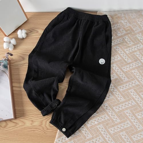 Boys Corduroy Pants Casual Elastic Waist Straight Leg Sweatpants with Pockets Kids Casual Baggy Workout Trousers2
