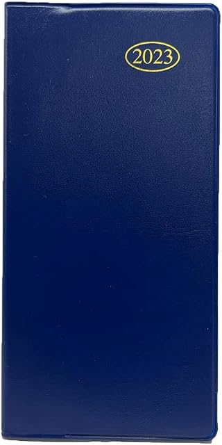VR Angel 2023 Slim Line Diary Week to View Diary PVC Cover Desk Diary Leather Effect Personal Planner For Home School and Office Use - 60gsm Paper (Blue)