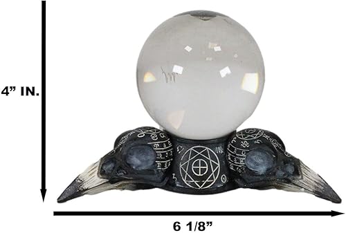 Miniatura 2 de Ebros Gift Wicca Adivinador psíquico Cuervo cuervo Calaveras Geometría Sagrada Cristal Gazing Ball Figurine Brujería Brujas Divinidad Wicca