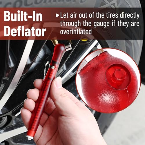 Image of UNCO- Pencil Tire Pressure Gauge, 2 Pack Blue & Red, 10-75 PSI