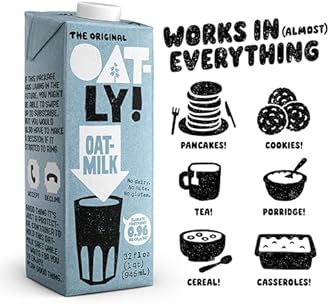 Oatly Original Oatmilk - Shelf-Stable, Creamy, Dairy-Free, Plant-Based Milk for Cereal, Smoothies, Baking & More (32 oz, 12-pack)