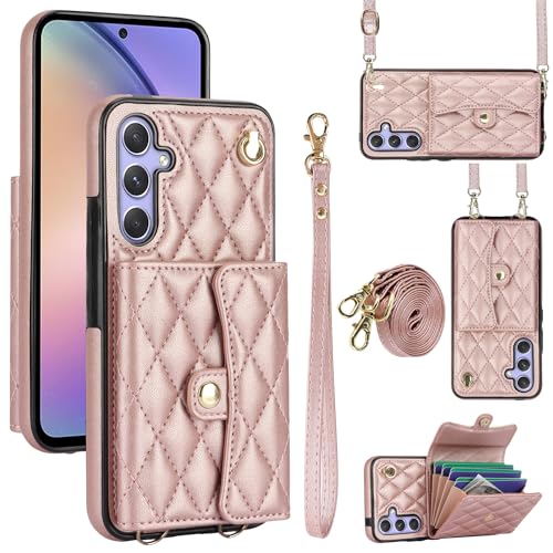 Étui Samsung A54 5G portefeuille à lanière pour des sorties libres et chic
