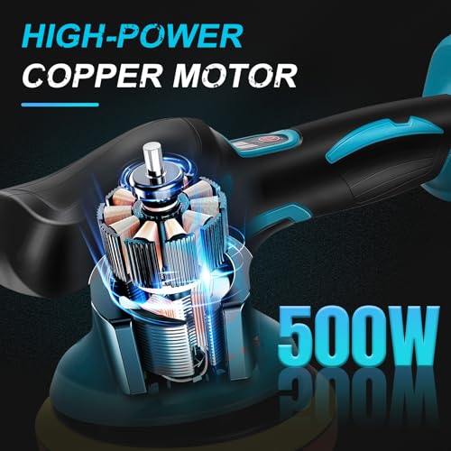 Cordless Car Buffer Polisher Kit Compatible with Makita 18V Battery, 6 Inch Orbital Buffing Machine with Attachments, 6 Speeds Electric Auto Polisher (Battery Not Included) 2 Cordless Car Buffer Polisher Kit Compatible with Makita 18V Battery, 6 Inch Orbital Buffing Machine with Attachments, 6 Speeds Electric Auto Polisher (Battery Not Included) - Image 2