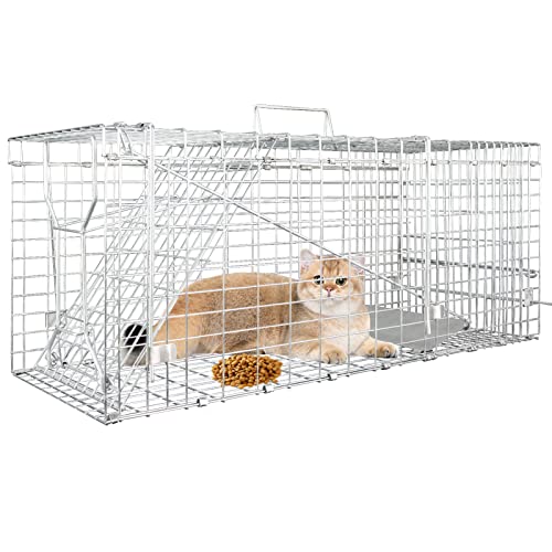 Live Animal Trap For Possum, Groundhog,Gopher,Beaver,Raccoon,Humane Live Animal Cage,Outdoor Small Animal Trap 32 X 12 X 12.5Inch Animal Trap,Foldable,Humane Catch & Release,Easy Installation And Use #TOP7
