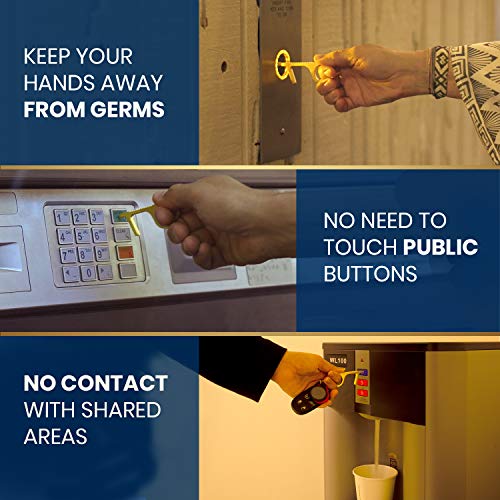 BrightKey Clean Key Brass Hand Tool - No Touch Brass Door Opener EDC Tool - Hygiene Keychain Touchless CleanKey - Safe Touch Contactless Multitool