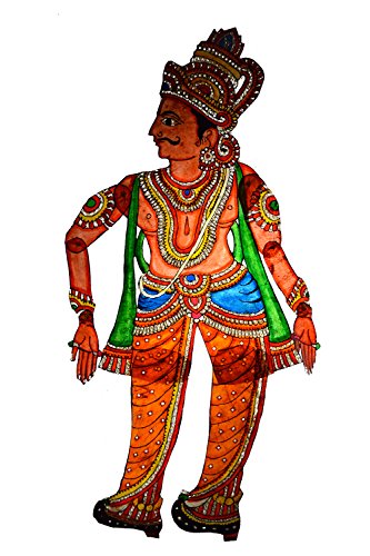 Marionnette Vibhishan artisanale en cuir peint à la main pour décoration indienne élégante