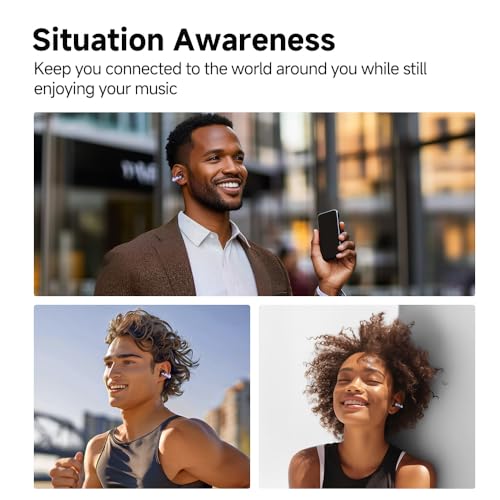 Image of QCY Crossky C30 Open Ear Headphones Wireless Bluetooth, Clip-On Earbuds with 4 ENC Noise Cancelling Mic, Stable Fit, Dual Connection, EQ Customized, Sports Earphones for Workout /Running