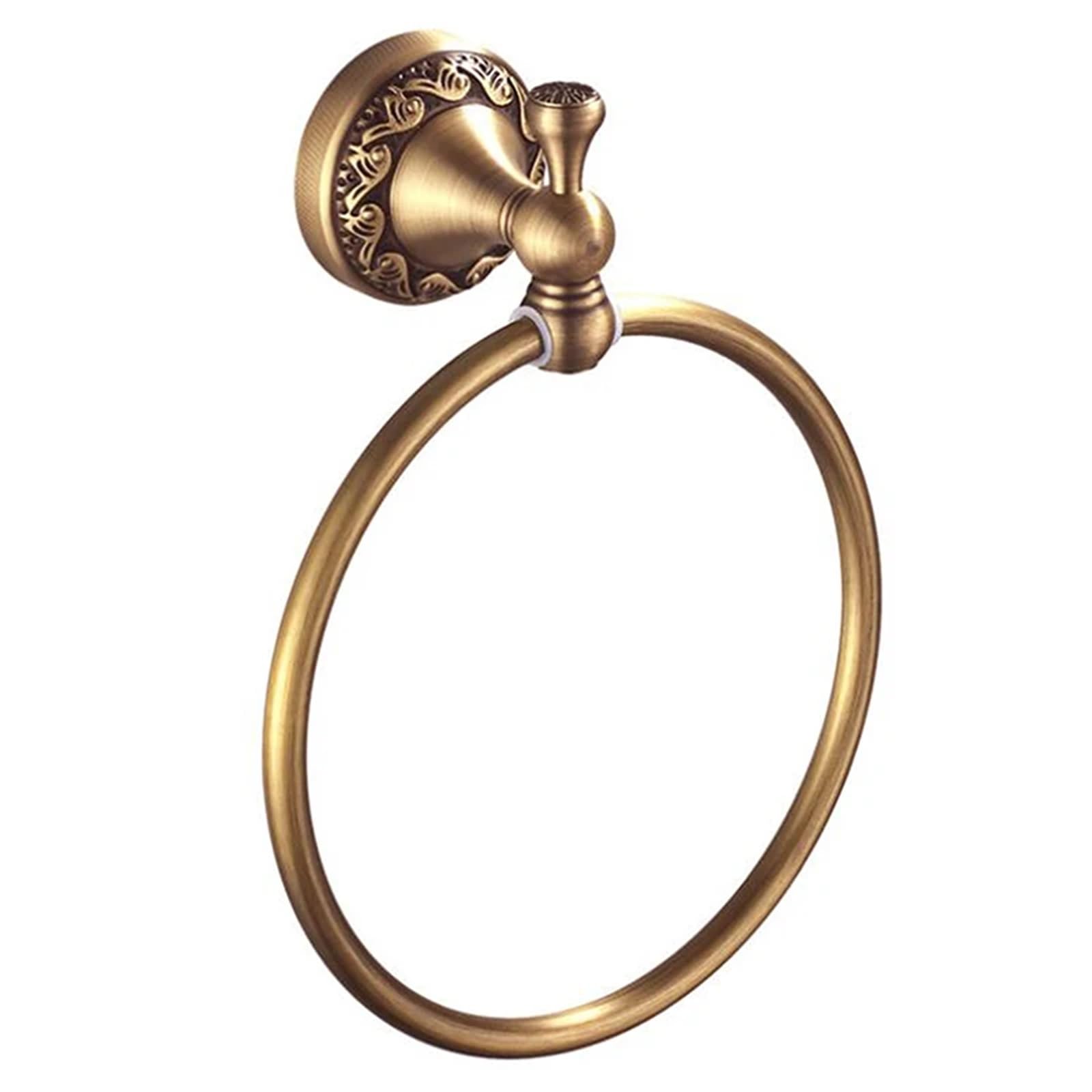 Towel Ring Brushed Bronze Brass Towel Ring Oval Contemporary Bathroom Hand Holder Wall Mounted Antique Finish Rack(Style2)
