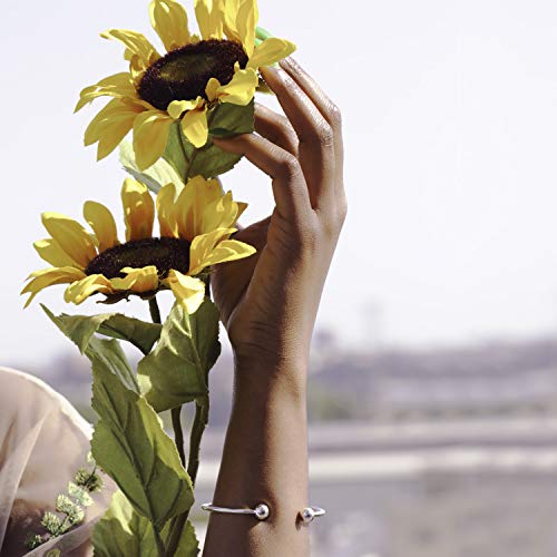 Round Ball Screw Tips Starter Charm Bangle Cuff Fits European Beads Bracelet For Women For Teen .925 Sterling Silver #TOP5