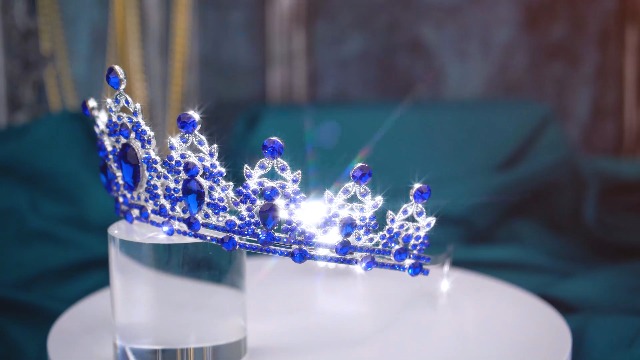 Diadème Couronne Strass Pour Femme - Doré - 15x5 Cm - Pour Fête, Anniversaire, Mariage, Cosplay