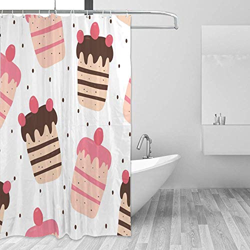 Rideau de douche lavable en machine polyester avec 12 crochets
