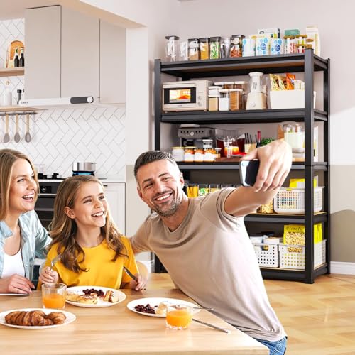 71.2''H Storage Shelves, 2500lbs Garage Shelving,Adjustable Heavy Duty Shelving Unit,5T Tall Garage Shelves,Wood Metal Standing Shelf Units,Utility Rack for Kitchen 71.2''H*31.5''W*13.8''D - Image 3
