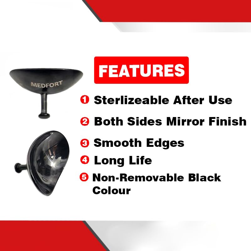 Corneal Eye Shield Protector, Stainless Steel, 32mm X 21mm, X-Large, Black, 2-Piece Set