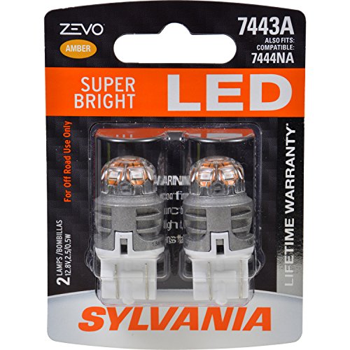 SYLVANIA ZEVO 7443 T20 Amber LED Bulb, (Contains 2 Bulbs)