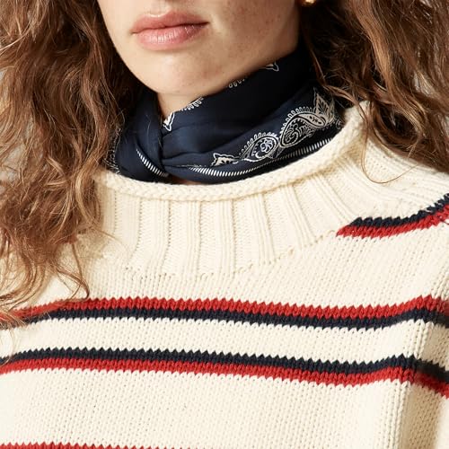 Women's Oversized Roll Neck Sweater Long Sleeve Chunky Knit Pullover Cozy Fall Winter Tops Casual Loose Knitwear(Ivory-Ruby-Navy,S)