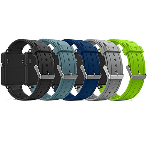 QGHXO Band for Garmin Vivoactive, Soft Silicone Replacement Watch Band for Garmin Vivoactive/Vivoactive Acetate (No Tracker, Replacement Bands Only) (5PCS Bands-Boy)