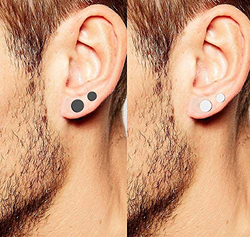 Black Earrings Hypoallergenic Stainless Steel Ear Studs Black and Silver Set for Men Women 6mm 8mm2