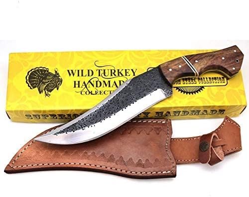 Miniatura 6 de Cuchillo Wild Turkey de hoja fija, acero al carbono, con funda de cuero