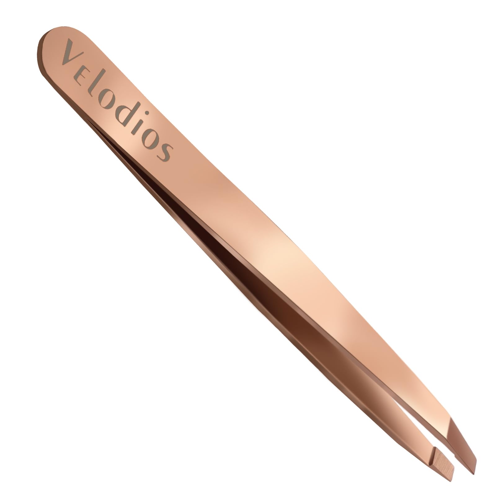 Velodios Eyebrow Tweezers for Women Facial Hair,Professional Slant Tweezers for Eyebrows, Facial Hair, Chin, and Ingrown Hair Removal (Rose Gold) (Slant Tweezers)
