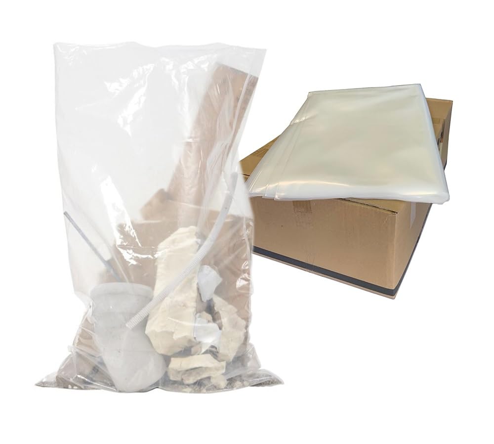 Tezraftaar Clear Tezraftaar® 30 X Rubble Sacks Refuse Bags 36" X 48" 400Gauge Heavy Duty Builder Bags For Construction Site Garden Waste